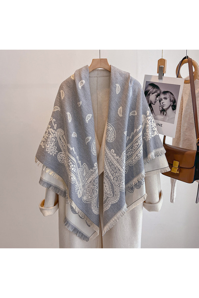 choice2 GRAY 2025 Women's Luxury Brand Cashmere Winter Scarf - Vintage Printe...