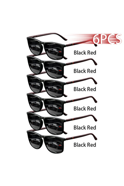 Choice1 6PCSF426(6BlackRed) 6PCS Fashion Vintage Eyewear Check Square Sunglas...
