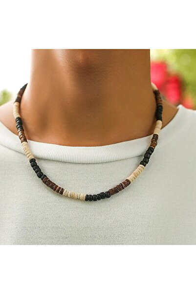 Choice Style 4 Fashion Men Summer Beach Wooden Bead Surfer Necklace Simple Ge...