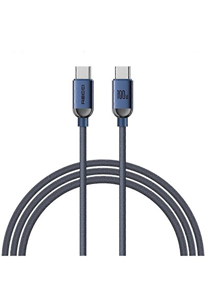 Recci RS09CC - PD100W Καλώδιο Type-C σε Type-C Πλεγμένο, Γρήγορης Φόρτισης κα...