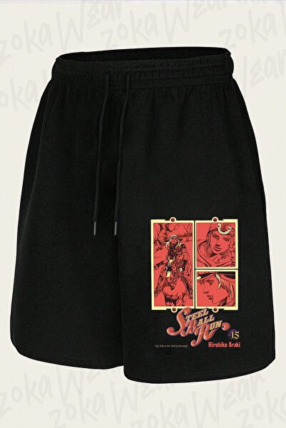 ZOKAWEAR Unisex Jojo's Bizarre Adventure Steel Ball Run Design Printed Shorts