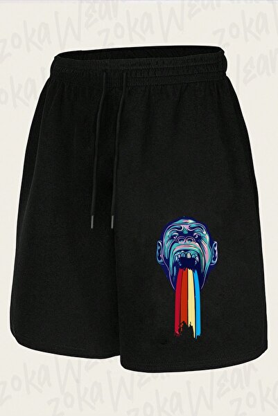 ZOKAWEAR Unisex Gorilla Rainbow Design Printed Shorts