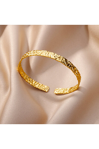 Choice3 B1271G Gold Plated Bangle Bracelet for Women Open Adjustable Stainles...