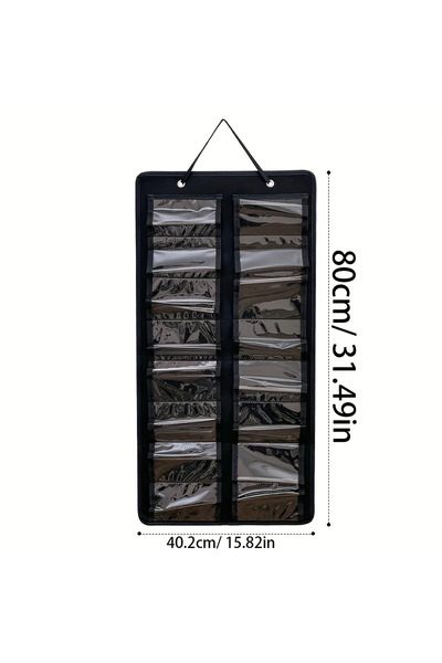 Choice1 black 1pc Wall-Mounted Glasses Organizer with 16 Felt Slots - Dust-Pr...