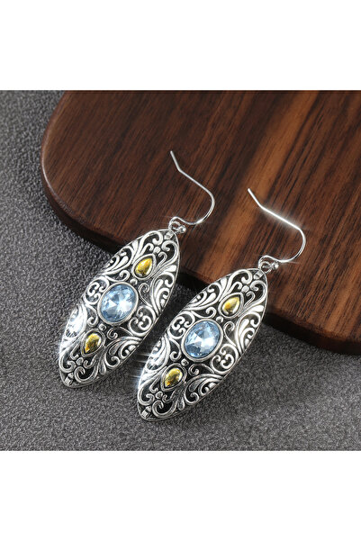 Choice A857-1 Retro Fashion Ethnic Style Synthetic Blue Zircon Dangle Earring...
