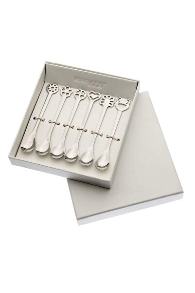 CASA BUGATTI Set de 6 lingurițe de cafea, – Portafortuna, argintiu