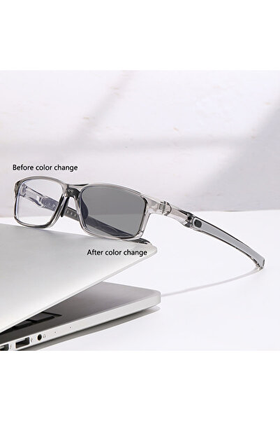 Choice24 +150 Grey Smart Zoom Progressive Multifocal Glasses With Outdoor Ant...