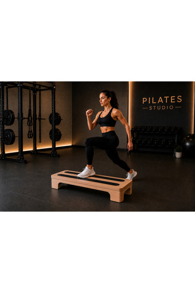 DR. CIVANA Pro Ahşap Step Tahtası 70x30x12 cm Pilates Step Profesyonel Fitnes...