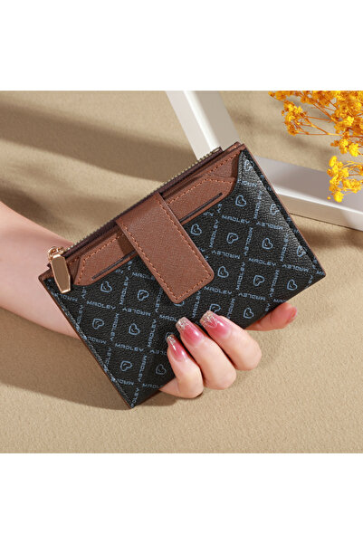 Choice4 black Vintage Solid Color Short Wallet, Portable Bifold Coin Purse, W...