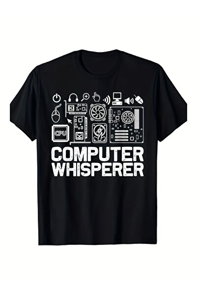 NOURAM تي شيرت Whisperer Graphic T-Shirt Tech Lover's باللون الأسود مع أيقونا...