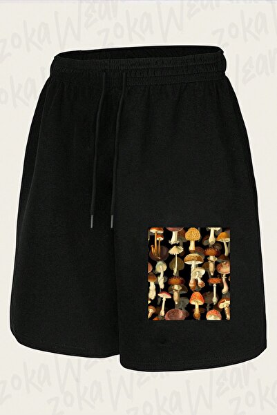 ZOKAWEAR Unisex Vintage Toxic Mushrooms Design Printed Shorts