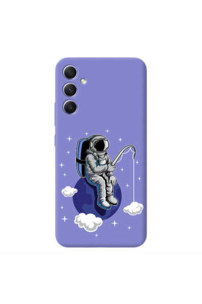 Other Samsung A34 Fishing space Purple Colored Silicone TPU Θήκη