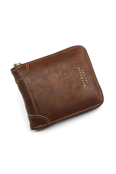 Choice1 Coffee Zipper Vintage Small Short Wallets for Men Male Coin Pocket Ca...