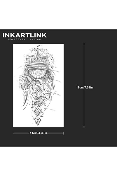 Choice 629-1118XL Mysterious Portrait Temporary Tattoo,Lasts To 15 Days New T...