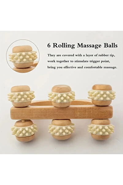 Choice Wooden Massage Roller Tool, Manual Wooden Massager, 1 Pcs Wood Back Ma...