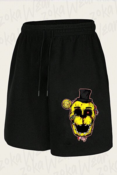 ZOKAWEAR شورت مطبوع بتصميم بلودي جولدن فريدي FNAF للجنسين