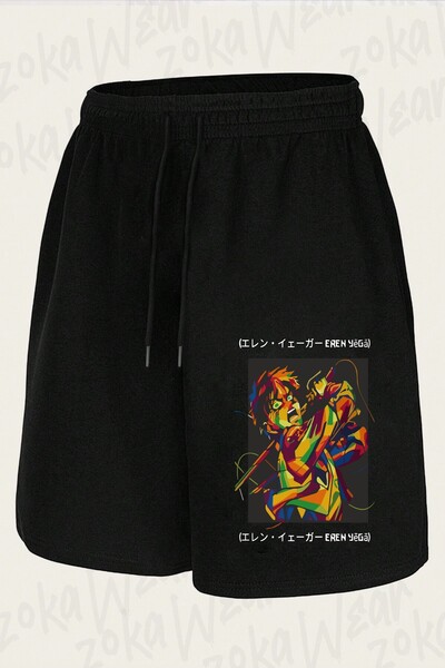 ZOKAWEAR Unisex Aot Eren Yeager Anime Design Printed Shorts
