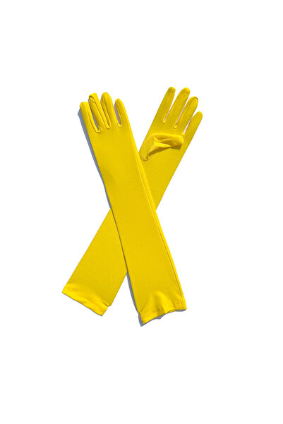 Choice6 One Size Yellow 1 Pair Milk Silk Elastic Dance Bridal Long Gloves Ele...