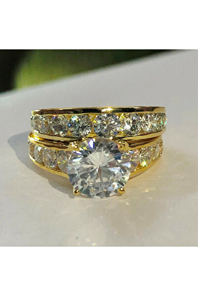 Choice1 7 F1293 Huitan New Trendy Wedding Rings for Women Luxury Inlaid AAA C...