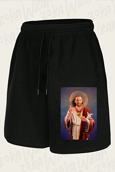 ZOKAWEAR Unisex Σορτς με στάμπα Nicolas Cage, Σεντ Νίκολας της Cage