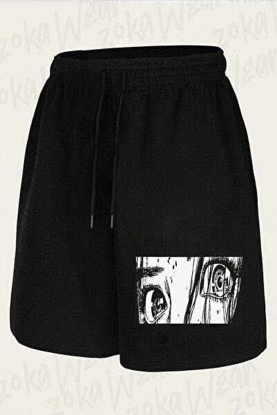 ZOKAWEAR Σορτς με στάμπα σχεδίου με αισθητικά μάτια anime, unisex