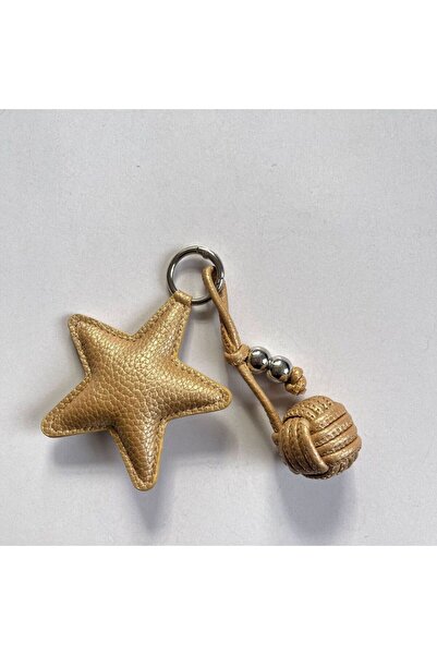 Choice Gold Color Colorful Five-Pointed Star Braided Rope Leather Keychain Co...