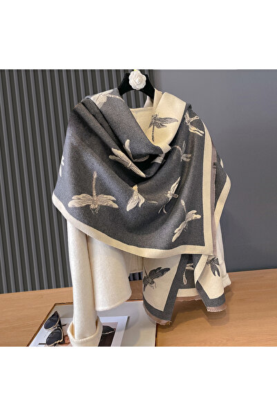 Choice3 GRAY Winter Warm Cashmere Dragonfly Shawl Fashion Scarf Women Neckerc...