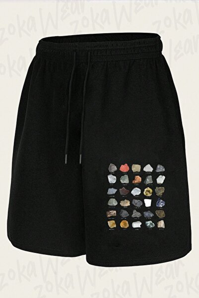 ZOKAWEAR Unisex Gems and Crystals Ores Design Printed Shorts