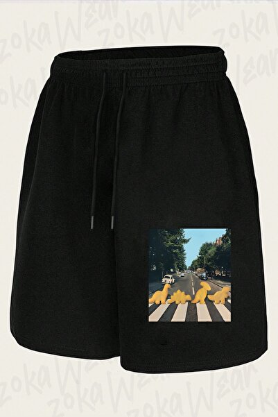 ZOKAWEAR Unisex Dinosaur Chicken Nuggets Design Printed Shorts