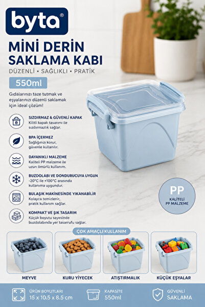 BYTA 550 ml Deep Storage Container – with Locking Lid, Leak-Proof, Bpa-Free