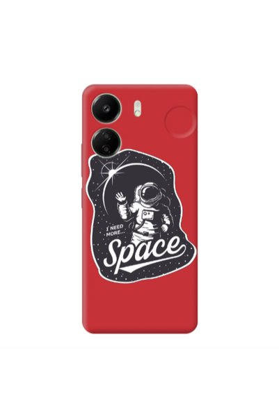 Other Xiaomi Redmi 13C I need more spacee Red Colored Silicone TPU Θήκη