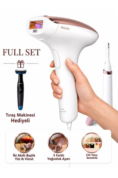 Philips Lumea Advanced IPL Tüy Alma Cihazı Yüz ve Vücut Kullanımı Cilt Tonu S...