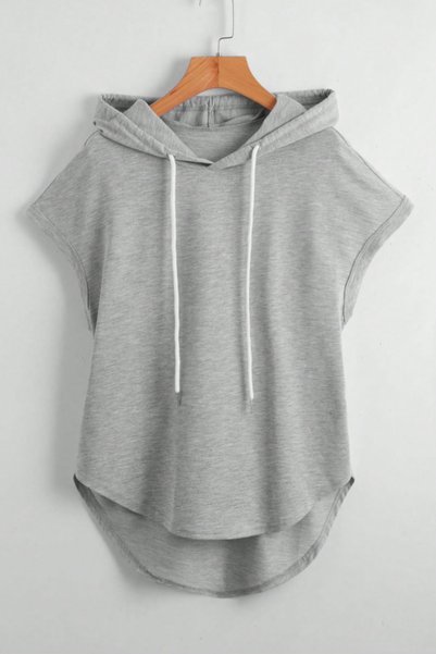 COOL TARZ Women's Hooded Sleeveless Basic T-Shirt – 100% Cotton Single Jersey Fabric Comfortable Fit Summer Blouse