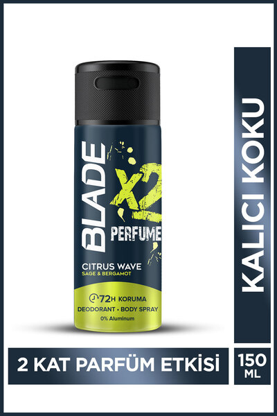 Blade X2 Perfume Citrus Wave Erkek Deodorant Body Spray 150 Ml Leke Bırakmaz ...
