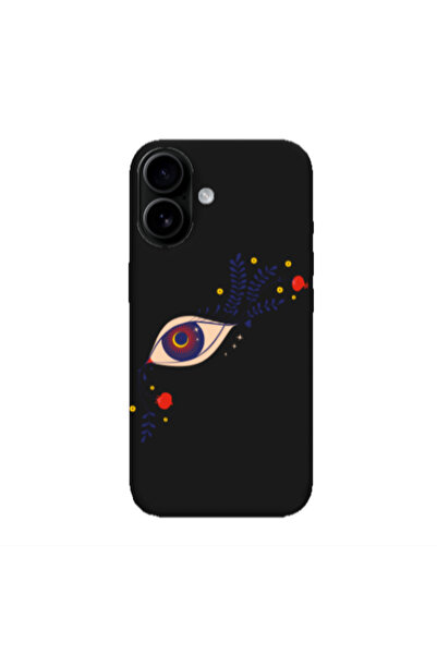 Other Apple Iphone 16 plus Flower eye Black Colored Silicone TPU Θήκη