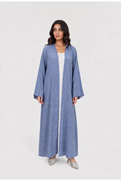 Ophelia Linen Open Front Kimono Set with Matching Hijab & Inner Dress