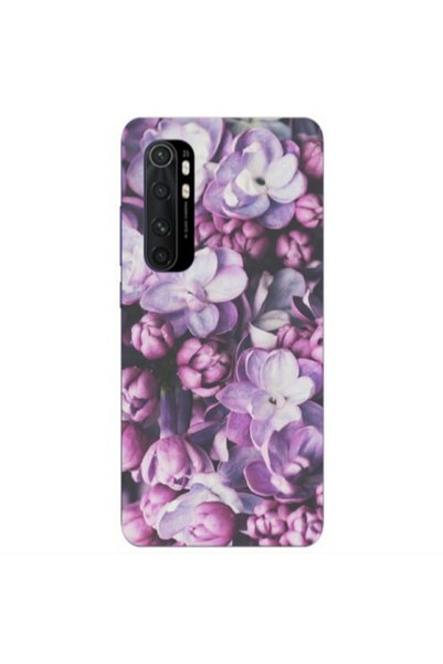 Other Xiaomi Mi Note 10 Lite Purple Flowers Transparent Silicone TPU Θήκη