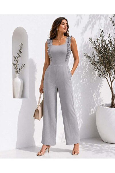 Modafeminen Ayrobin kombinezon od tkanine 582156 sivi