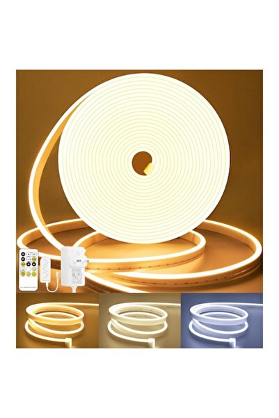 lamomo Bandă LED neon, 5 m, lumină reglabilă 3000K-6000K, telecomandă RF, IP6...