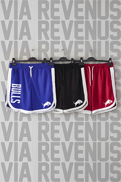 Vordevia Bulls Printed Unisex Retro Varsity Daily Training Sports Shorts 3-Pack