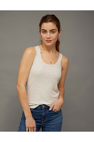 AMERICAN EAGLE AE بلوزة تانك توب ناعمة ومثيرة بفتحة رقبة دائرية