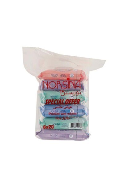 Norsina Wet Wipes – 6 Packs of 20 Wipes – Multi-Pack Set