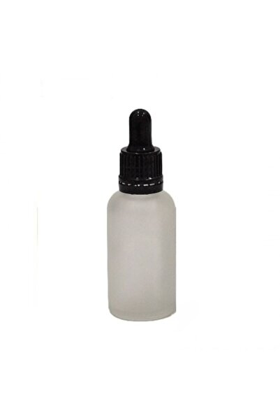 OEM Sticlă albă mată cu pipetă, capac de pipetă din cauciuc negru, 30ml