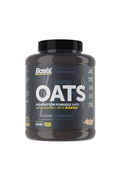 Basix Oats - High Protein Porridge Oats Supplement, Golden Syrup 6.6 LB
