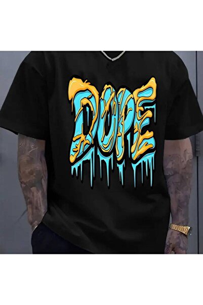 LİNA06 تي شيرت رجالي سريع الجفاف ومسامي بتصميم DOPE Graffiti Drip مطبوع بالكا...