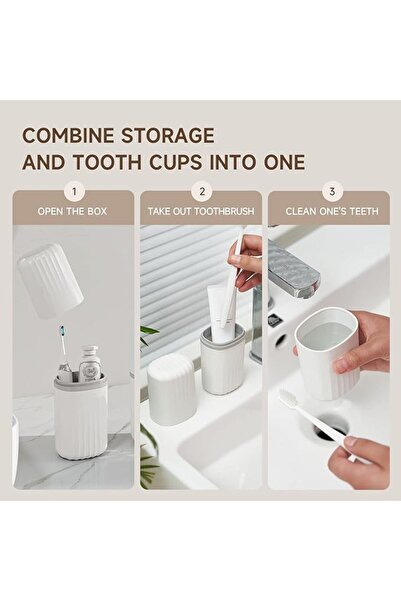 Arabest ALMEKAQUZ 2 pcs Travel Toothbrush Case, 2 in 1 Dustproof Toothbrush C...