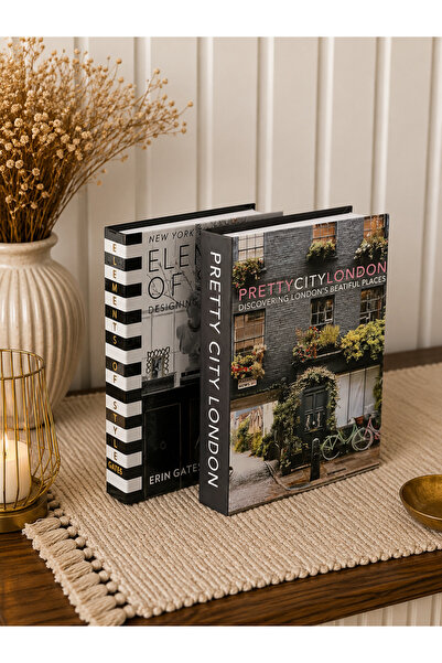 Dezora Home Dekoratif Kitap Kutu Seti 2'li - Modern Saklama Kutusu Kitap Görü...