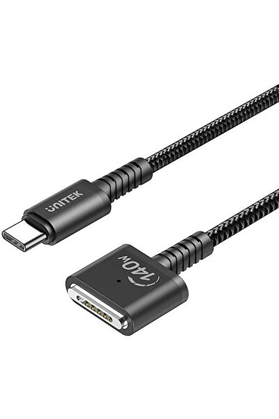 Unitek Cablu USB 2.0 magnetic cu LED, USB-C tată, Magsafe 3, 140W PD, Negru, ...
