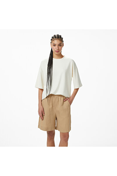 Nautica Kadın Krem Slim Fit T-Shirt