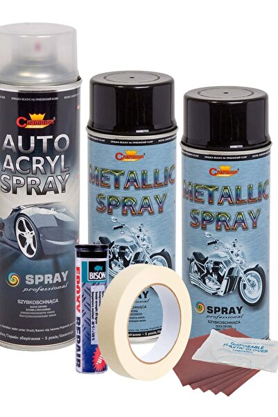 Avex Kit de reparație și vopsire jante negre metalice, complet cu accesorii